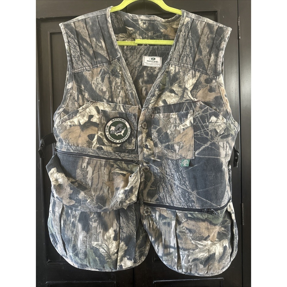 Vintage‎ Mossy Oak NWTF Turkey Vest xl/large Shadow Leaf Camo Padded Hunting